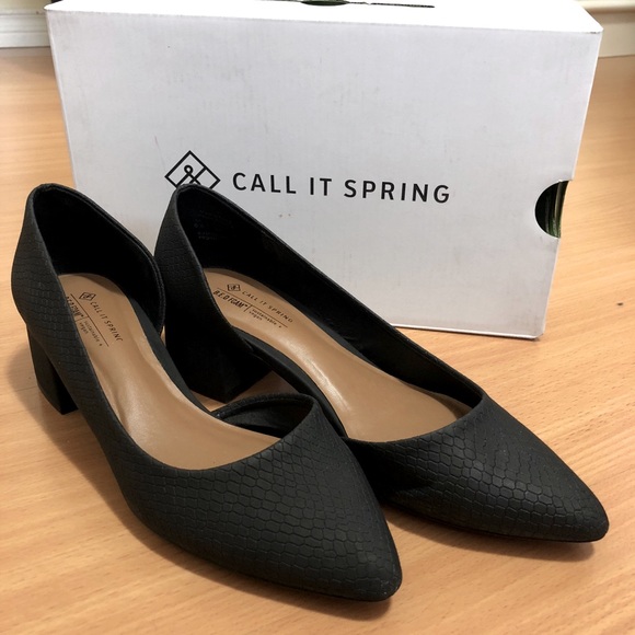 Call It Spring | Black vegan leather pumps Size 6 - Picture 1 of 7